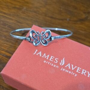 JAMES AVERY RETIRED STERLING SILVER SPRING BUTTERFLY HOOK-ON BANGLE